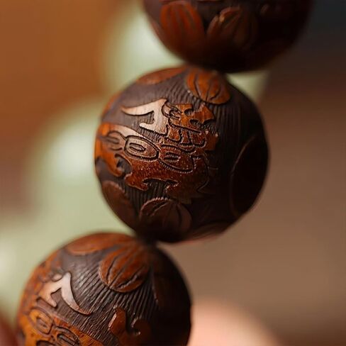 خشب الكمثرى الخرز بوذا مالا سوار اليد منحوتة الخرز الخشبي مع اليشم مضيئة محظوظ سحر الثروة جذب البوذية سوار الصلاة للرجال والنساء شفاء الطاقة الجري الدائري in Kuwait