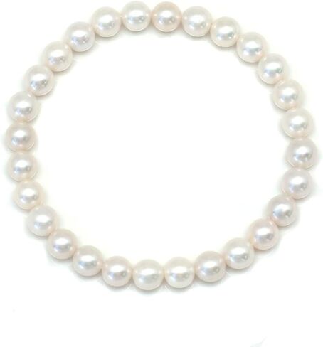 Freshwater Pearl Stretch Bracelets For Women With 6mm White Cultured Pearls Classic Bracelet in Saudi Arabia