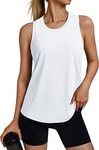 Workout Tank Tops for Women Racerback Athletic Tank Tops Sleeveless Loose Fit Running Gym Shirts in Saudi Arabia