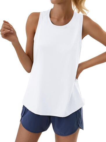 Workout Tank Tops for Women Racerback Athletic Tank Tops Sleeveless Loose Fit Running Gym Shirts in Saudi Arabia