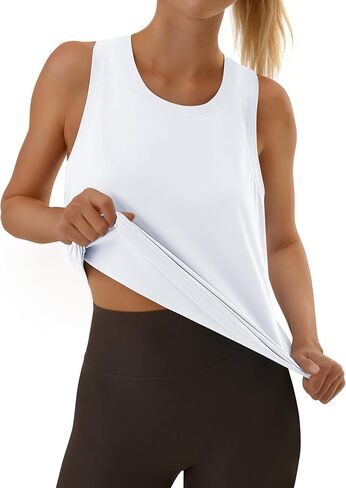 Workout Tank Tops for Women Racerback Athletic Tank Tops Sleeveless Loose Fit Running Gym Shirts in Saudi Arabia