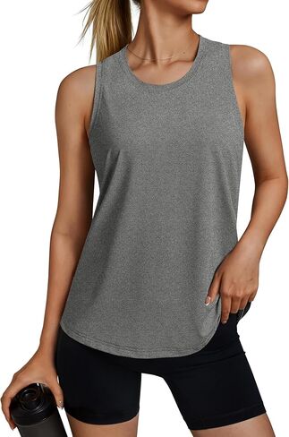 Workout Tank Tops for Women Racerback Athletic Tank Tops Sleeveless Loose Fit Running Gym Shirts in Saudi Arabia
