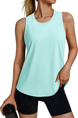 Workout Tank Tops for Women Racerback Athletic Tank Tops Sleeveless Loose Fit Running Gym Shirts in Saudi Arabia