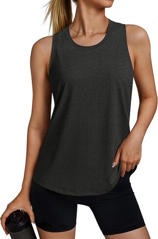 Workout Tank Tops for Women Racerback Athletic Tank Tops Sleeveless Loose Fit Running Gym Shirts in Saudi Arabia