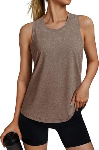 Workout Tank Tops for Women Racerback Athletic Tank Tops Sleeveless Loose Fit Running Gym Shirts in Saudi Arabia