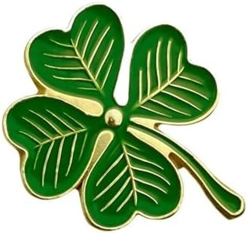St. Patrick's Day Lapel Pin - Four Leaf Clover Lapel Pin Brooch - Irish Shamrock Jewelry for Suit Jacket Hat Scarf in Saudi Arabia