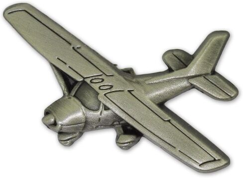 PinMart Antique Silver 3D Propeller Airplane Flying Lapel Pin in Saudi Arabia