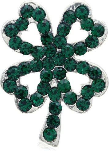 St. Patrick's Day Good Luck Charm Green Four Leaf Shamrock Clover Pin Brooch in Saudi Arabia