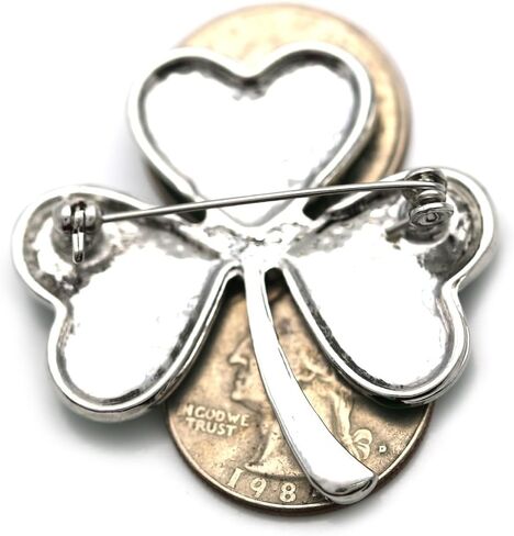 St. Patrick's Day Good Luck Charm Green Four Leaf Shamrock Clover Pin Brooch in Saudi Arabia