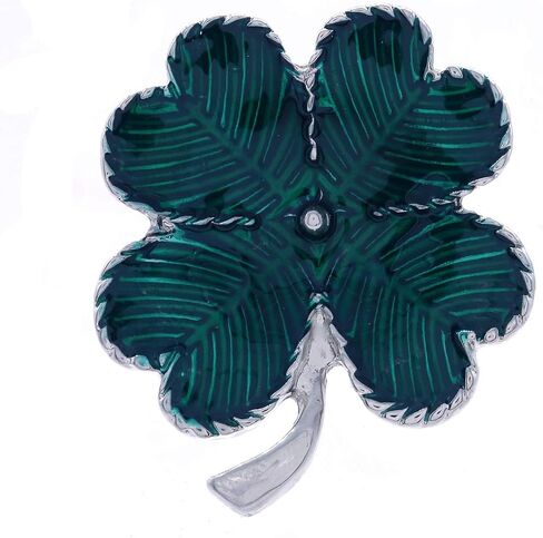 St. Patrick's Day Good Luck Charm Green Four Leaf Shamrock Clover Pin Brooch in Saudi Arabia