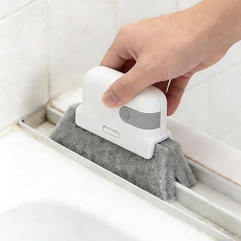 Multifunctional Window Track Cleaner Brush, 3-in-1 Design for Sliding Doors, Car Vents Cleaning Tools with Replacement Heads (Grey) in Saudi Arabia