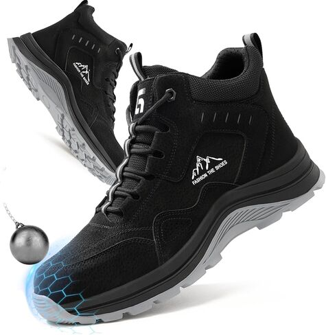 Work Boots for Men Steel Toe Shoes Work Safety Shoes High Top Industrial Construction Boots Indestructible Comfortable Lightweight in Saudi Arabia
