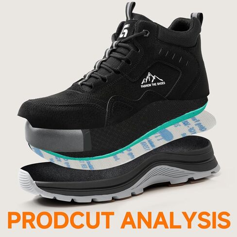 Work Boots for Men Steel Toe Shoes Work Safety Shoes High Top Industrial Construction Boots Indestructible Comfortable Lightweight in Saudi Arabia
