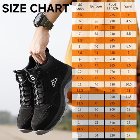 Work Boots for Men Steel Toe Shoes Work Safety Shoes High Top Industrial Construction Boots Indestructible Comfortable Lightweight in Saudi Arabia