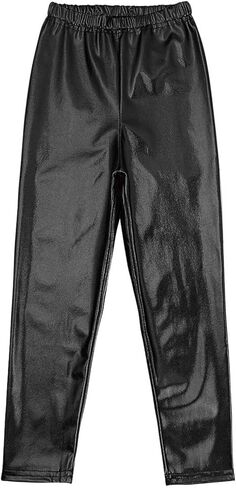 Kids Girls Boys Metallic Leggings Pants Modern Hip Hop Street Dance Performance Costume Trousers in Kuwait