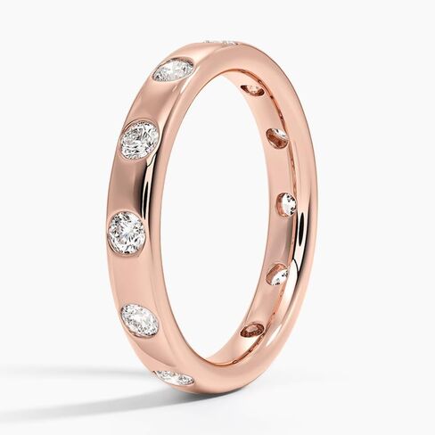 خاتم خطوبة مويسانيتي دائري القطع 10 قيراط 14 قيراط 18 قيراط من الذهب الصلب، 925 فضة استرليني مجموعة فلوش خاتم الذكرى السنوية لفرقة الزفاف هدية للمحاربين القدامى للنساء (E-F VVS1-VVS2) in Kuwait