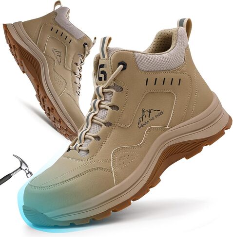 Work Boots for Men Steel Toe Shoes Work Safety Shoes High Top Industrial Construction Boots Indestructible Comfortable Lightweight in Saudi Arabia
