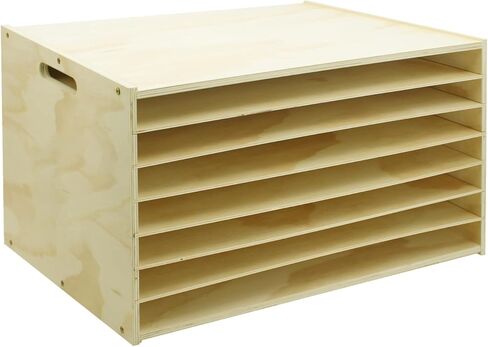 منظم ورق البناء 20 × 13، منظم أدب خشبي كبير الحجم، ملف مكتب 7 طبقات مع أرفف قابلة للتعديل، مكعب تخزين ورق القصاصات قابل للتكديس للفصول الدراسية والمكاتب المنزلية in Kuwait