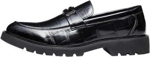 أحذية رجالية من Penny Loafers، أحذية رجالية من جلد التمساح المنقوش أحذية بدون كعب من الجلد اللامع للرجال سهلة الارتداء للعمل غير الرسمي in Kuwait
