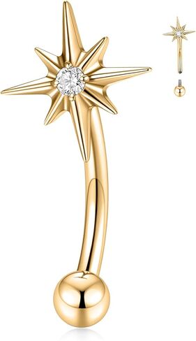 GAGABODY 16G Eyebrow Rings G23 Titanium Tragus Helix Daith Earrings Rook Jewelry Belly Ring 16g Curved Barbell Vertical Labret Jewelry Lip Ring Barbell in Saudi Arabia