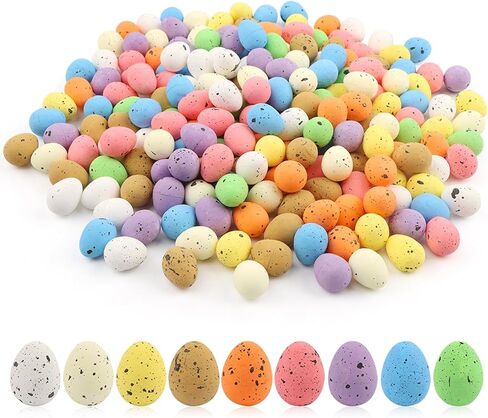 200Pcs Mini Easter Foam Eggs, Mini Eggs Pastel Easter Foam Speckled Egg Bird Egg for Basket Fillers Spring Party Favors Home Centerpiece Decor in Kuwait