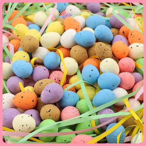 200Pcs Mini Easter Foam Eggs, Mini Eggs Pastel Easter Foam Speckled Egg Bird Egg for Basket Fillers Spring Party Favors Home Centerpiece Decor in Kuwait
