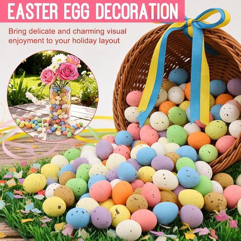200Pcs Mini Easter Foam Eggs, Mini Eggs Pastel Easter Foam Speckled Egg Bird Egg for Basket Fillers Spring Party Favors Home Centerpiece Decor in Kuwait