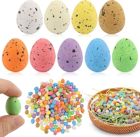 200Pcs Mini Easter Foam Eggs, Mini Eggs Pastel Easter Foam Speckled Egg Bird Egg for Basket Fillers Spring Party Favors Home Centerpiece Decor in Kuwait