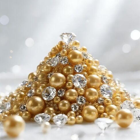 مجموعة حشو مزهرية من اللؤلؤ والألماس المتلألئة - 1610 قطعة لقطع مركزية الزفاف، وديكور المنزل، وتناثر الطاولة | حشوات زخرفية أنيقة للمزهريات والجرار والشموع in Kuwait