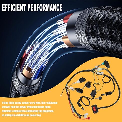 PowerMotor كامل الأسلاك تسخير لفائف منظم CDI الملف اللولبي التتابع شرارة التوصيل استبدال ل 50cc 70cc 90cc 110cc 125cc الترابية حفرة الدراجة GY6 4-السكتة الدماغية محرك ATV رباعية in Saudi Arabia