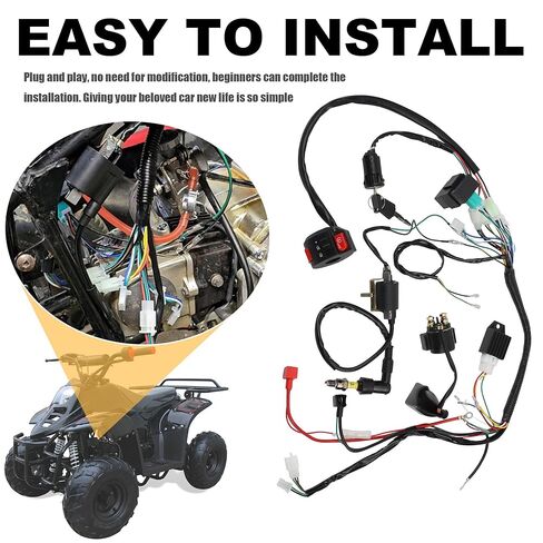 PowerMotor كامل الأسلاك تسخير لفائف منظم CDI الملف اللولبي التتابع شرارة التوصيل استبدال ل 50cc 70cc 90cc 110cc 125cc الترابية حفرة الدراجة GY6 4-السكتة الدماغية محرك ATV رباعية in Saudi Arabia
