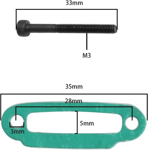 The Lord of the Tools 4pcs Exhaust Manifold Gasket Bolts for Car 1/10 Model Engine Gasket Exhaust Manifold Accessories Vehicle Replacement Parts Metal Paper Parts Green Black in Saudi Arabia
