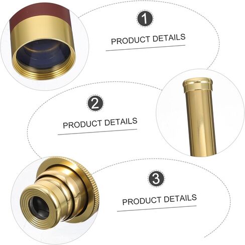 Pirate Retro Telescope Monocular for Adults Vintage Design Leather Case 25x30 Magnification for Outdoor Exploration and Gifting Coffee Color in Saudi Arabia