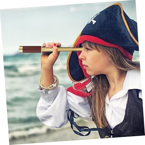 Pirate Retro Telescope Monocular for Adults Vintage Design Leather Case 25x30 Magnification for Outdoor Exploration and Gifting Coffee Color in Saudi Arabia