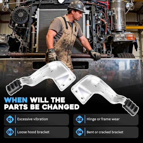 2 Pack Hood Bracket Driver & Passenger Side Fit For Peterbilt Models 389 With 131 Replaces MPB75131L MPB75131R L11-6131 L11-6131R L116131 L116131R in Saudi Arabia