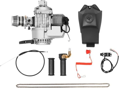 49CC 2-Stroke Engine Motor Kit, Single Cylinder Air-Cooling Pull Rope Start Motor, Small Engine with Electronic Ignition System for Mini Dirt Bike Pocket ATV Scooter in Saudi Arabia