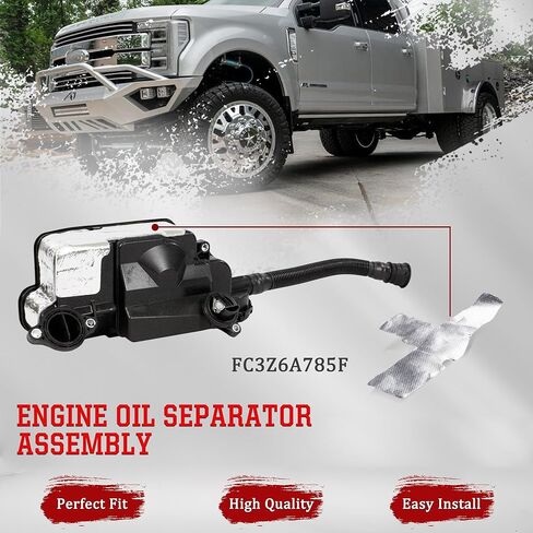 FC3Z6A785F Engine Air-Oil Separator Assembly Compatible for 2017-2019 Ford F250 F350 F450 F550 Super Duty 6.7L V8 Powerstroke Diesel PCV CCV Vent Valve Engine Crankcase - without Sensor in Saudi Arabia
