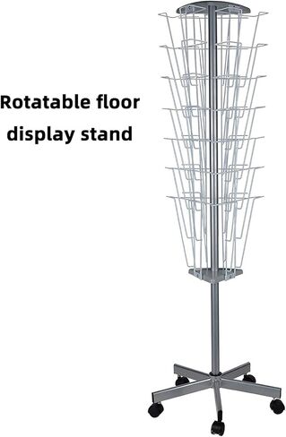 Bookshelf Picture Book Rack/Book Newspaper Paper Holder Reading Floor Publicity Display Storage Rack / 45 × 45 × 137Cm Simple and Stylish in Kuwait