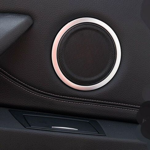 YAEGER 4 قطعة الفضة المقاوم للصدأ الباب الأمامي والخلفي المتكلم حلقات للغطاء الكسوة لسيارات BMW X1 f48 2016 2017 2018 أجزاء in Kuwait