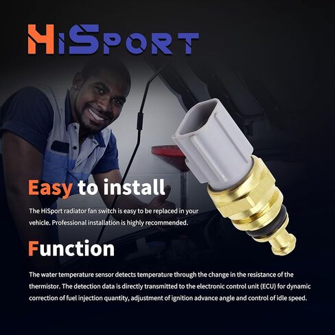 HiSport Coolant Temp Temperature Sensor - Compatible with Ford Contour Courier Ecosport Escape Explorer Focus Mondeo Mustang Ranger Taurus Mazda Mercury Replace XS6Z12A648BA in Saudi Arabia