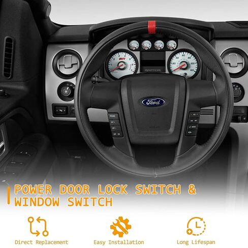 Driver Left Power Door Lock Switch & Window Switch Compatible for 2009-2014 Ford F-150 & 2011-2014 Ford F-150，Replace 9L3Z-14028-AA SW-7254 BL3T-14540-AAW in Saudi Arabia