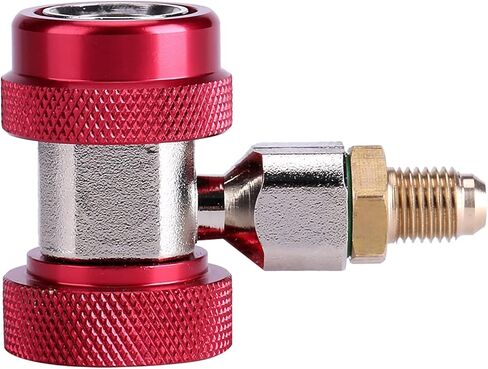 TOPINCN R134 AC مجموعة قارنة التوصيل السريعة، موصل جانبي مرتفع ومنخفض مع قلب صمام مستخرج لواجهة ذكر نظام تكييف الهواء للسيارات (جهد عالي أحمر) in Saudi Arabia