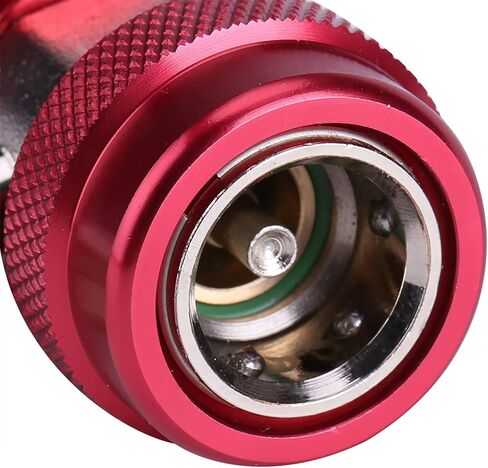 TOPINCN R134 AC مجموعة قارنة التوصيل السريعة، موصل جانبي مرتفع ومنخفض مع قلب صمام مستخرج لواجهة ذكر نظام تكييف الهواء للسيارات (جهد عالي أحمر) in Saudi Arabia