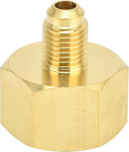 HURRISE Refrigerant Charging Adapter, Brass R134a R32 R407a HVAC Adapter with 1/4 SAE Male to 21mm Female Thread, for AC Refrigeration Service Tools and Hoses in Saudi Arabia