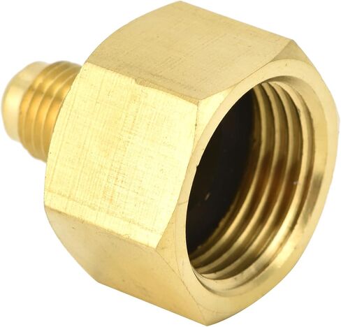 HURRISE Refrigerant Charging Adapter, Brass R134a R32 R407a HVAC Adapter with 1/4 SAE Male to 21mm Female Thread, for AC Refrigeration Service Tools and Hoses in Saudi Arabia
