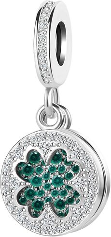 Green Four-leaf Clover Charm fits Pandora Bracelets Good Luck Lucky Charms for Women Birthday Jewelry Gifts in Saudi Arabia