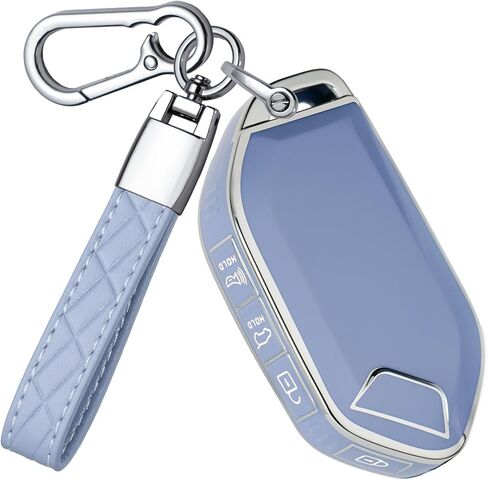 for Kia Key Fob Cover with Keychain - TPU Key Case Shell Protector Compatible with Kia Telluride Sorento K4 K5 EV5 Sportage 5 Button Smart Remote Key, Purple in Saudi Arabia