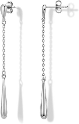 RANEECOCO 925 Sterling Silver Posts | 14K Gold Plated Teardrop Dangle Earrings for Women | Hypoallergenic Long Chain Dainty Drop Earrings | Trendy Jewelry Gift in Box in Saudi Arabia