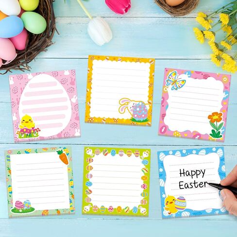 30 حزمة ملاحظات لاصقة لعيد الفصح - 600 ورقة بيضة عيد الفصح لاصقة ملاحظات ملاحظات زهرة الربيع مذكرة ملاحظات لحفلة عيد الفصح هدية الربيع اللوازم المكتبية المدرسية in Kuwait