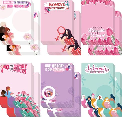 24 Pack Women's History Month Sticky Notes 3" x 4" Inspirational Self Stick Note Pad Women's History Month Appreciation Gifts for Coworkers Office Supplies in Saudi Arabia
